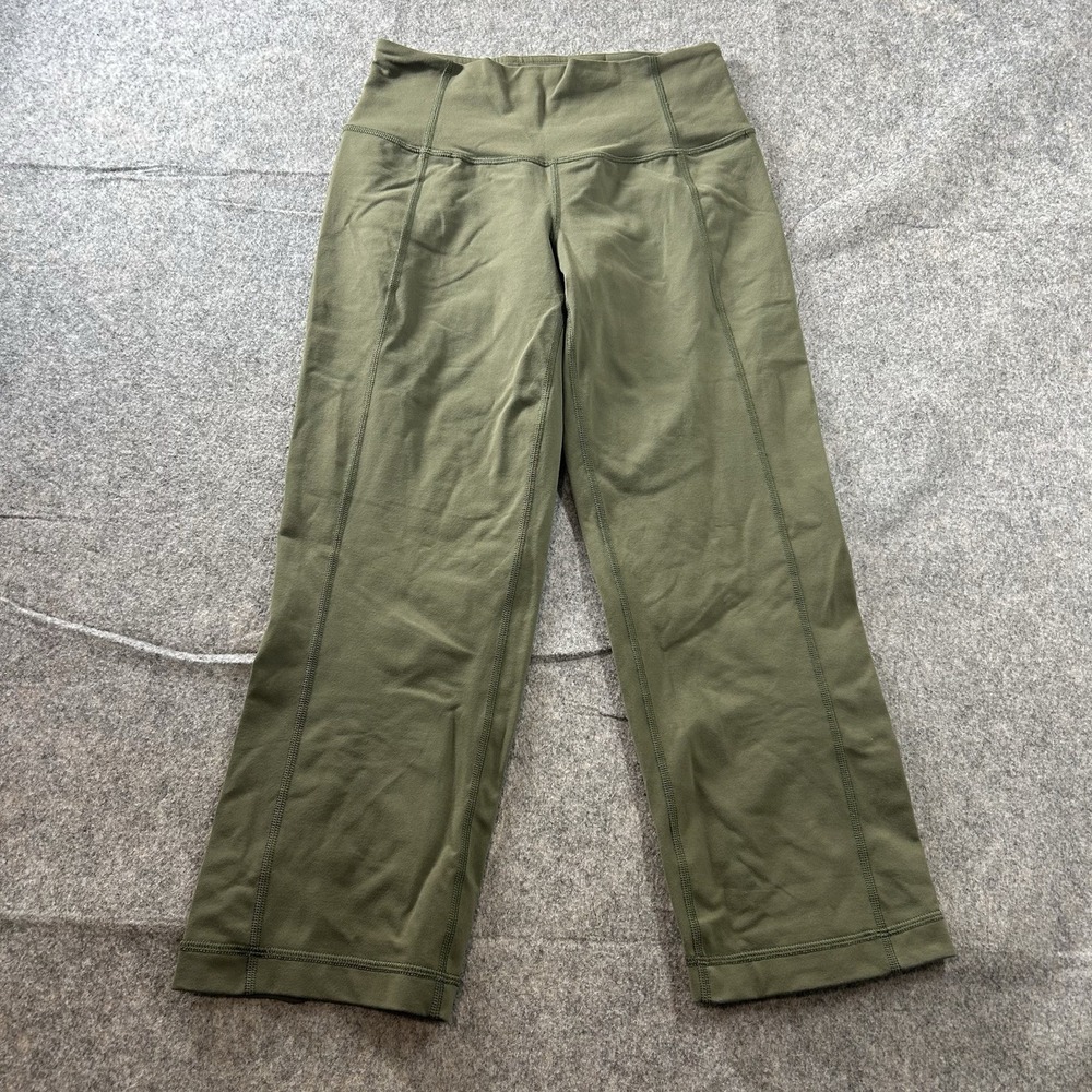 Lululemon Pants Womens 2 Crop II Fatigue Green Olive Cropped Athleisure Yoga